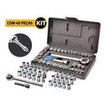 Kit 40 peças com catraca reversivel
